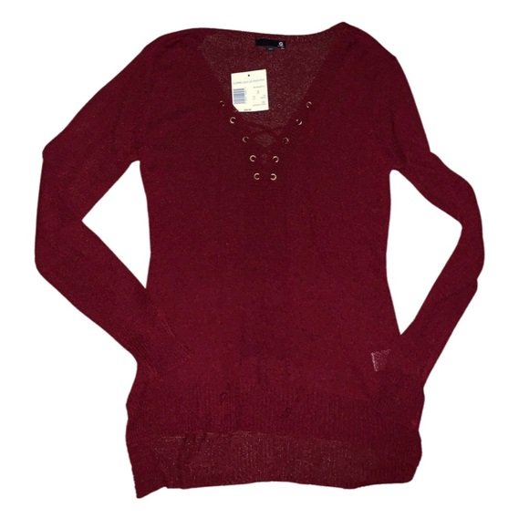 Guess Sweaters - New • Guess Women’s Lace Up Shirt